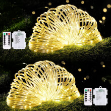 Guirlande lumineuse LED blanc chaud 12 m (39 pi) 100 LED - Lot de 2