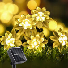 Solární květinové řetězové osvětlení 1,6 m teplá bílá 20 LED