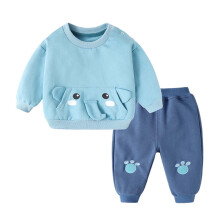 Tacar Hoodie agus Gearrghráin do Pháistí Gorm 12-18 Mí