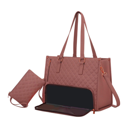 Dames draagtas van PU-leer, laptoptas en lunchtas, bruin