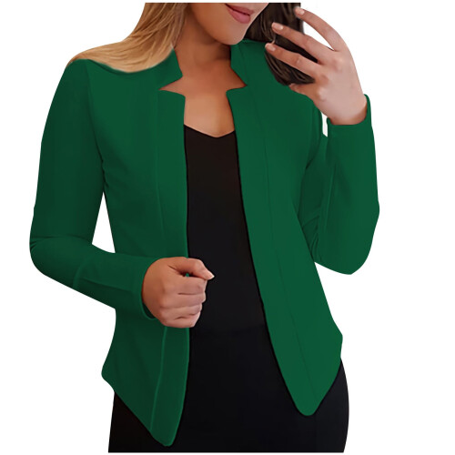 Damen-Businessblazer in Unigrün, schmal geschnitten