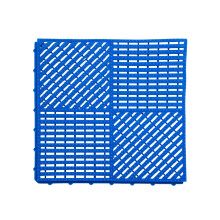 Alfombrilla de ducha antideslizante de PVC con baldosas entrelazadas de 30x30 cm (12x12 pulgadas), color azul.