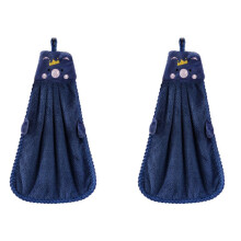 2X Asciugamano per Cucina Bagno Velluto Corallo Microfibra Panni Assorbenti Ad Asciugatura Rapida Asciugamani nel Spugna da Bagno per La Casa-Blu