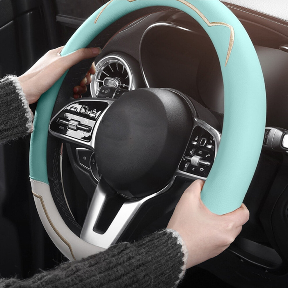 Silicone Steering Wheel Cover Non-Slip 36-40Cm Blue 913466069620