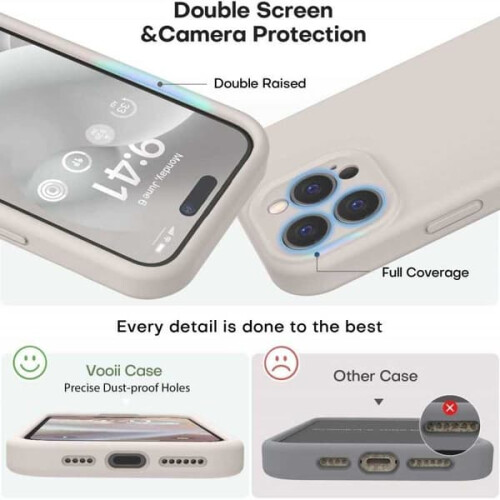 Capa de borracha compatível com iPhone 13 Pro Max com proteção líquida para a câmera V2 - Branco Retrô 2