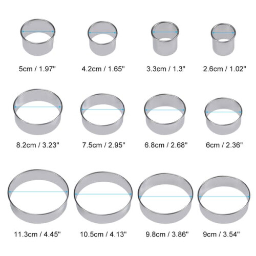 Stainless Steel Round Cake Cutter Set 12pcs 1