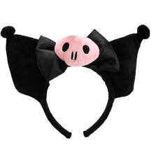 Kuromi hairpin ears headband black plush anime accessory
