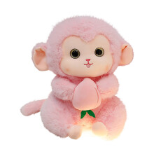 Monkey plush toy with peach design, soft soothing companion