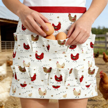 Eiersammelschürze mit tiefen Taschen, 12-teilig