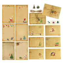 Vintage Christmas Kraft Letter Paper Set with Retro