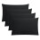 Ensemble de 4 taies d'oreiller en microfibre brossée, noir, format Queen 1