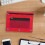 Etui van transparant PVC met drie ritsgaten, rood, groot formaat 4