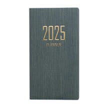 Calendrier de poche 2024-2025, couverture rigide vert armée, 7,9 x 10,7 cm
