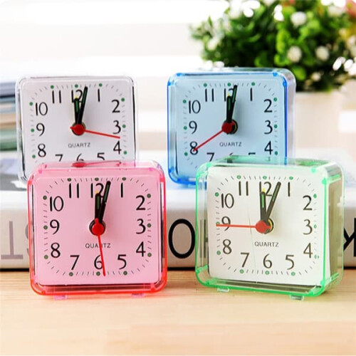 Square digital alarm clock white transparent case 1 piece 2
