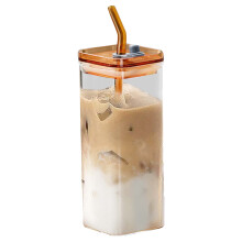 Tasse à café en verre Elainilye 350 ml, tasse à thé au lait