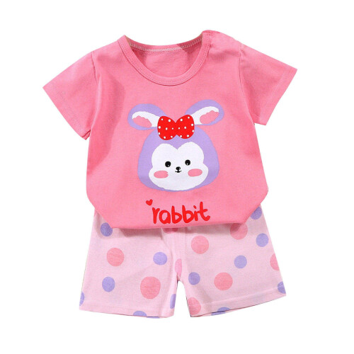 Ensemble d'été imprimé à manches courtes pour tout-petits (3M-6T)
