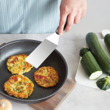 Spatule Ă crĂŞpes en acier inoxydable, style teppanyaki japonais