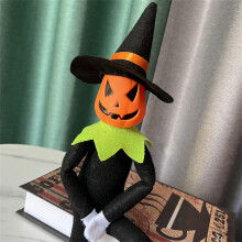 Halloween-kurpitsatonttunukke, käsintehty pehmolelu, 14 tuumaa