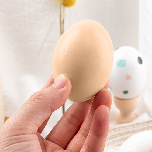 Œufs de Pâques en bois beige (12 pièces)