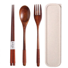 Ensemble de couverts japonais en bois naturel : cuillères, fourchettes et…