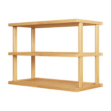 Étagère bibliothèque en bois, étagère de rangement à 3 niveaux en bambou