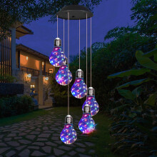 Solar Outdoor Bulb with Colorful Lights, Waterproof, 1 Pack