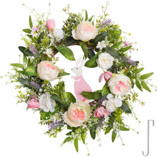 Frühlings-Türkranz mit Pfingstrose und Lavendel, 50 cm