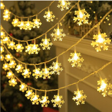 LED-Lichterkette mit Schneeflockenmotiv, USB-betrieben, 10 m