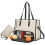 Dames draagtas van PU-leer, laptoptas en lunchtas, beige 7