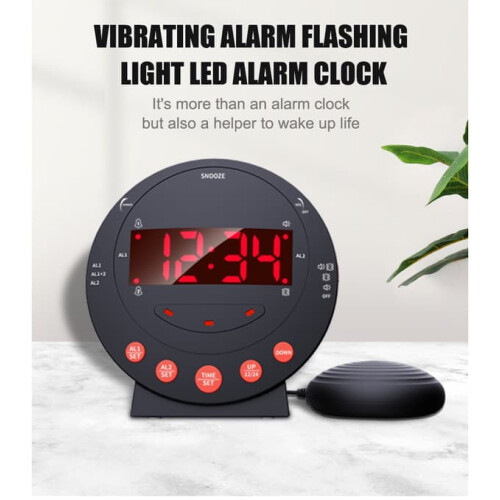 INF Alarm Clock with Bed Shaker Black 2