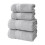 Ensemble de serviettes de bain en coton Elainilye, 4 pièces, gris 1