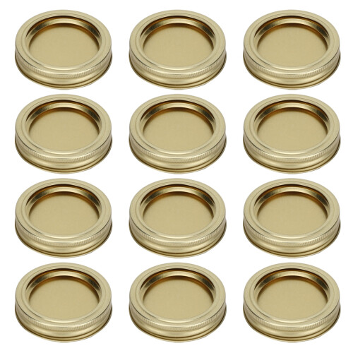 Goldene Einmachdeckel, Standardöffnung 70 mm, 12er-Packung