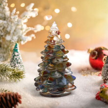 Ornement de Noël en résine, décoration de table en cristal faite à la main
