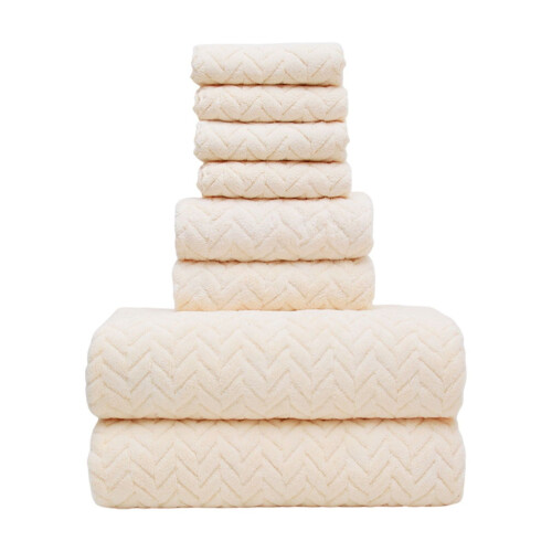 Ensemble de serviettes de bain Elainilye beige 8 pièces