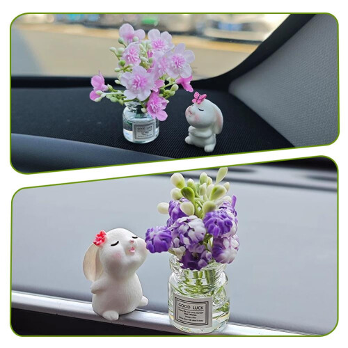 Minivas för bilinredning med liten blomhållare 2