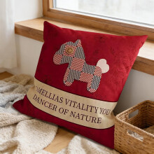 Housse de coussin de canapé légère de luxe à motif cheval 45 x 45 cm