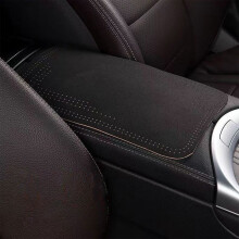 Schwarze Leder-Mittelkonsolenabdeckung für Autos, universell