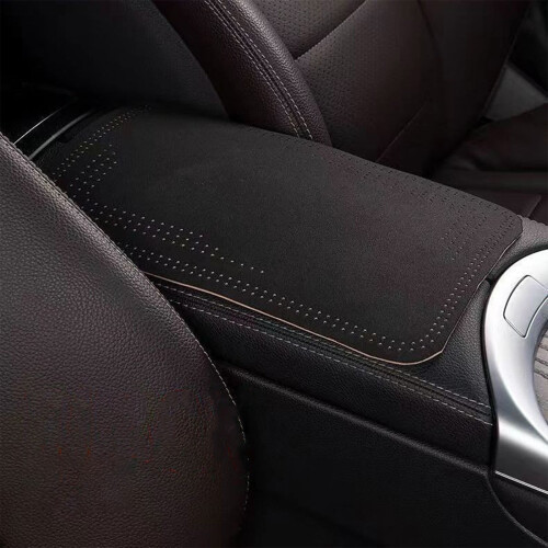 Schwarze Leder-Mittelkonsolenabdeckung für Autos, universell