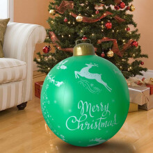 Boules de Noël gonflables vertes pour extérieur 61 cm (24 pouces)