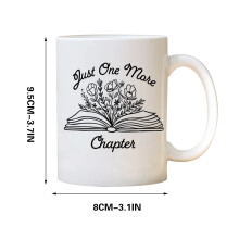 Mug en céramique 35 cl à motif floral pour amoureux des livres