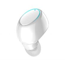 Mini écouteurs Bluetooth invisibles blancs, autonomie de 12 h.