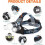 LED Headlamp Rechargeable 5000 Lumen Waterproof with 2 3