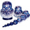 Russian Matryoshka Dolls Blue Handmade 10-Piece 4