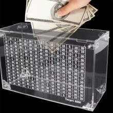 Tirelire en acrylique transparent avec compteur de pièces, 1 pièce