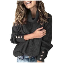 Oversize-Rollkragenpullover für Damen, Winter