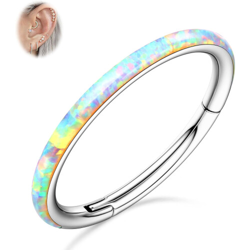 G23 Κρίκοι μύτης από τιτάνιο Opal 16G18G20G