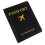 Passport case faux leather black 1 piece 2