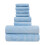 Ensemble de serviettes de bain Elainilye 8 pièces bleues 1
