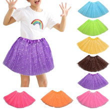 Roze tutu rokje met pailletten en tule, feestjurk voor meisjes, maat