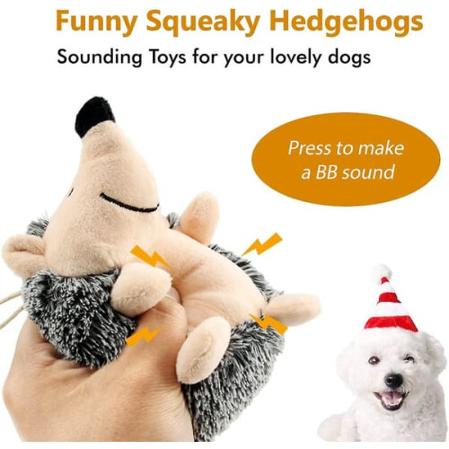 Squeaky Dog Chew Toy Hedgehog Durable 2-Pack 1